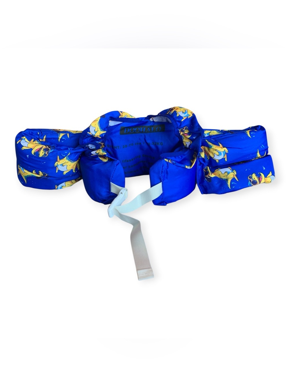 Halo Kids Swim Float Belt in Blue with Yellow Shark Print